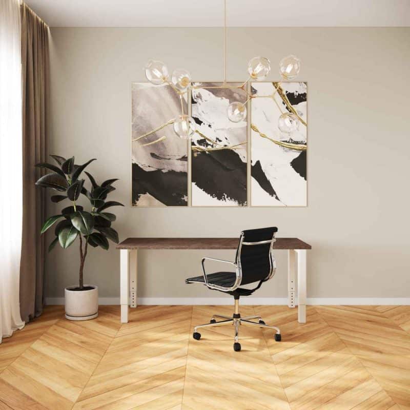 Ferro-Brons-N-poot-Bureau-op-maat-Wit