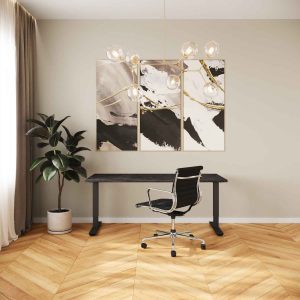 Leisteen-T-Poot-Bureau-Zwart