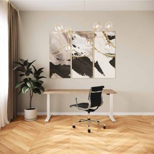 Bardolino-Grijs-Zit-Sta-Bureau XL Piezo Wit