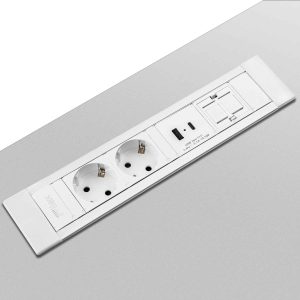 Power Desk Inbouw Wit 2x 230V + 2x USB Charger + 1x keystone
