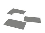 Bureaublad op maat Agaatgrijs (render van drie bladen)