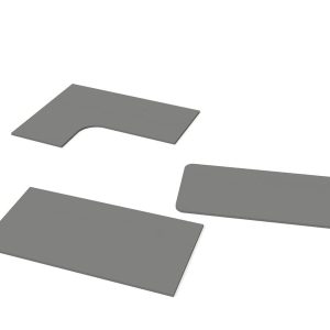 Bureaublad op maat Agaatgrijs (render van drie bladen)